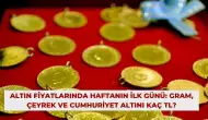 Altın Fiyatlarında Haftanın İlk Günü: Gram, Çeyrek ve Cumhuriyet Altını Kaç TL?