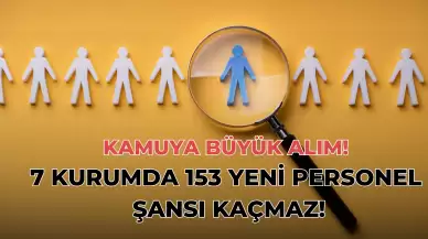 Kamuya Büyük Alım! 7 Kurumda 153 Yeni Personel Şansı Kaçmaz!