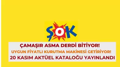 Çamaşır Asma Derdi Bitiyor! ŞOK, Uygun Fiyatlı Kurutma Makinesi Getiriyor! 20 Kasım Aktüel Kataloğu Yayınlandı