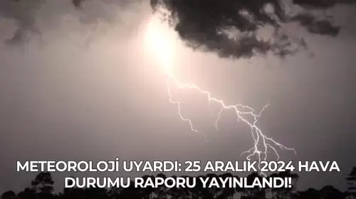 Meteoroloji Uyardı: 25 Aralık 2024 Hava Durumu Raporu Yayınlandı!