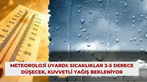 Meteoroloji Uyardı: Sıcaklıklar 3-5 Derece Düşecek, Kuvvetli Yağış Bekleniyor