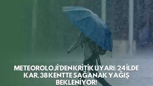 Meteoroloji'den Kritik Uyarı: 24 İlde Kar, 38 Kentte Sağanak Yağış Bekleniyor!