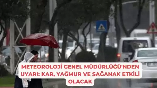 Meteoroloji Genel Müdürlüğü'nden Uyarı: Kar, Yağmur ve Sağanak Etkili Olacak