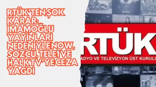 RTÜK’ten Şok Karar: İmamoğlu Yayınları Nedeniyle NOW, SÖZCÜ, TELE1 ve Halk TV’ye Ceza Yağdı